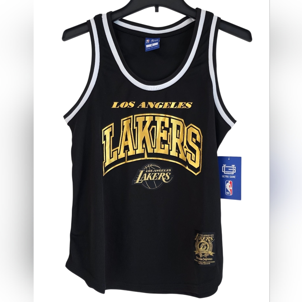 Ultra Game Los Angeles Lakers NBA Youth Black Gold White Jersey Size M